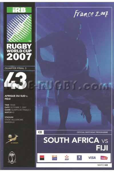 2007 South Africa v Fiji  Rugby Programme